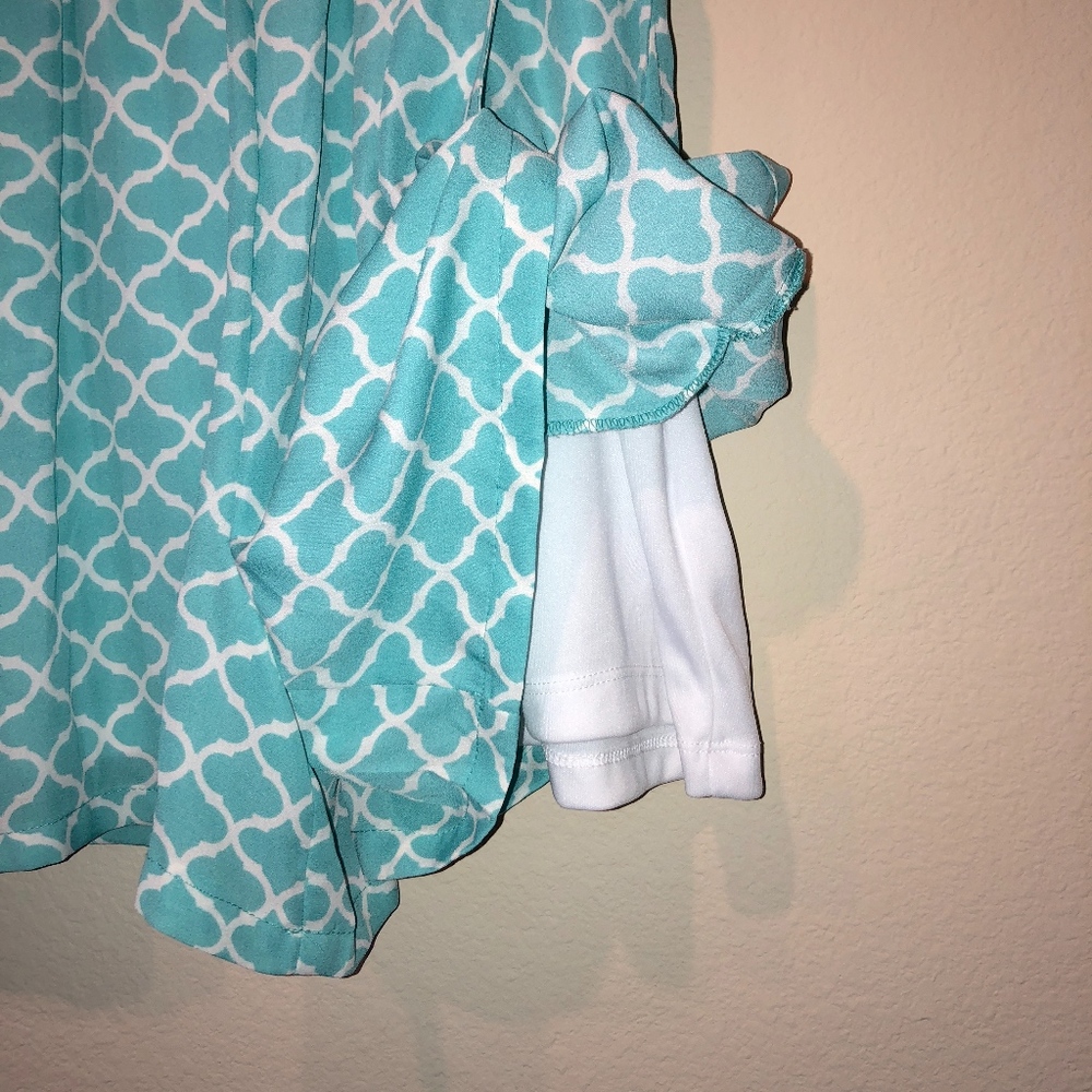 Copper Key Romper Kids Girls Blue White Teal Aqua - Picture 6 of 8
